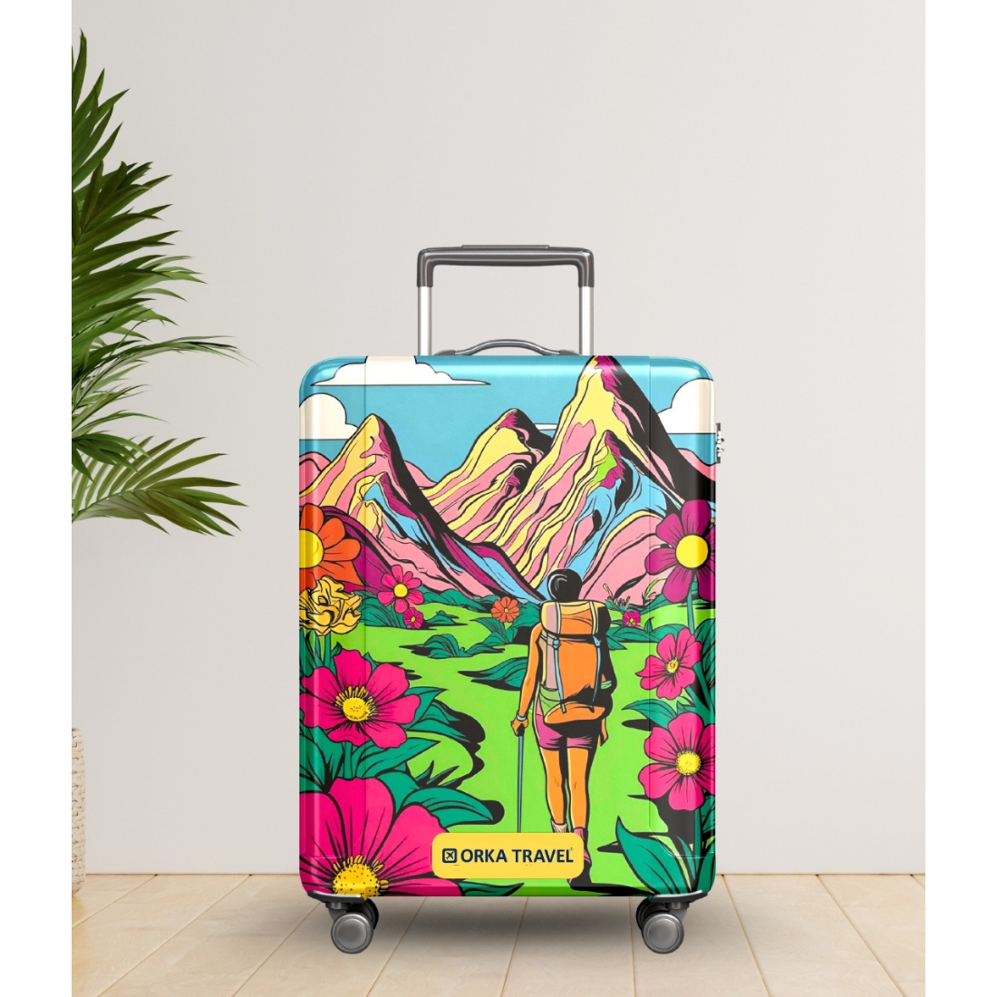 Orka Travel Digital Printed Spandex Fabric Luggage Sleeve Cover (D3)